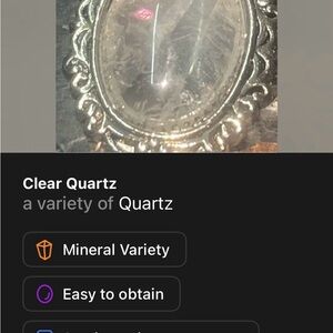 Silver and Clear Quartz Pendant silver plated